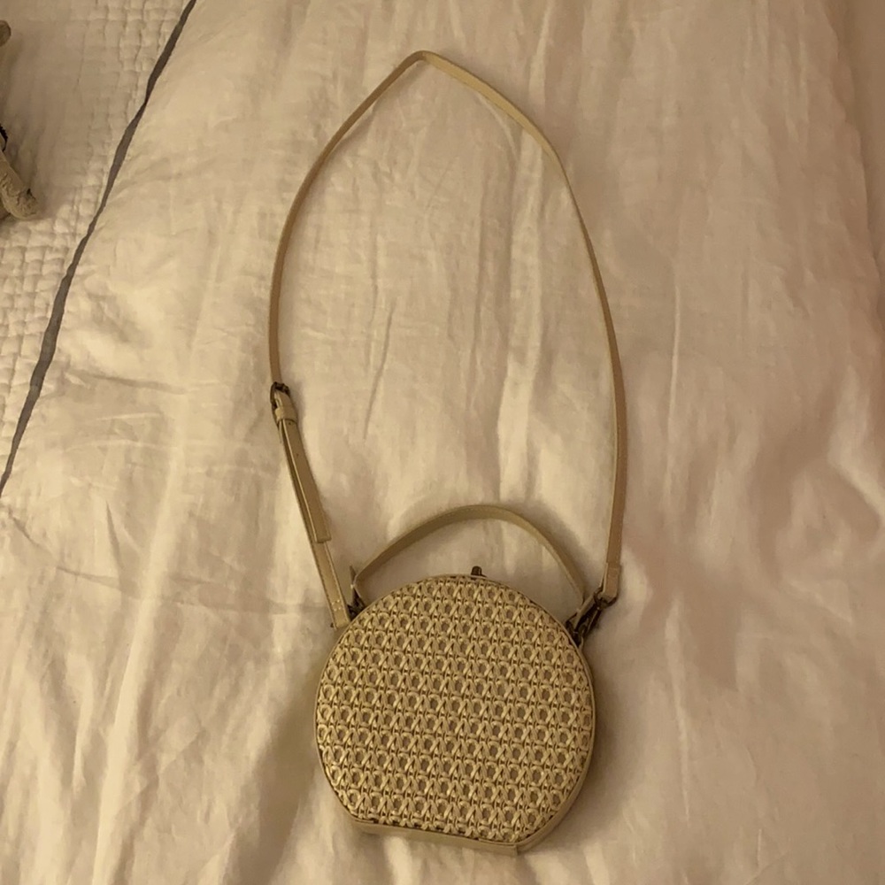 Tan Woven Shoulder Purse with Fabric Interior - Anthropologie